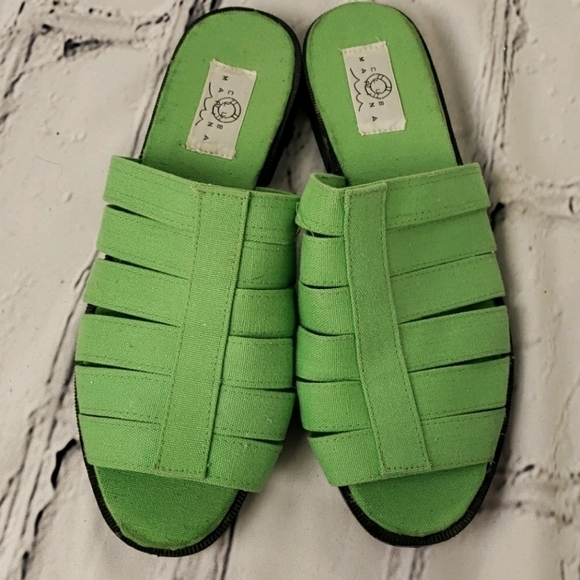 CLUB Marina Green Canvas Slip On Sandals 7.5 VGUC - Picture 5 of 12